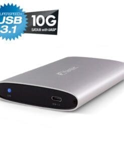 FANTEC ALU-25U31 2,5" USB 3.1 Aluminium Gehäuse für SATA HDD/SSD, silber, silber