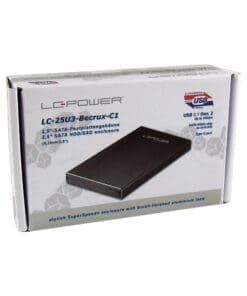 Alternative view of LC-Power LC-25U3-Becrux-C1, externes 2,5" USB 3.2-Gen.2x1-Typ C-Festplattengehäuse, schwarz
