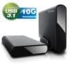 FANTEC DB-ALU31, externes 3,5"-SATA-Gehäuse, USB 3.1, schwarz, schwarz
