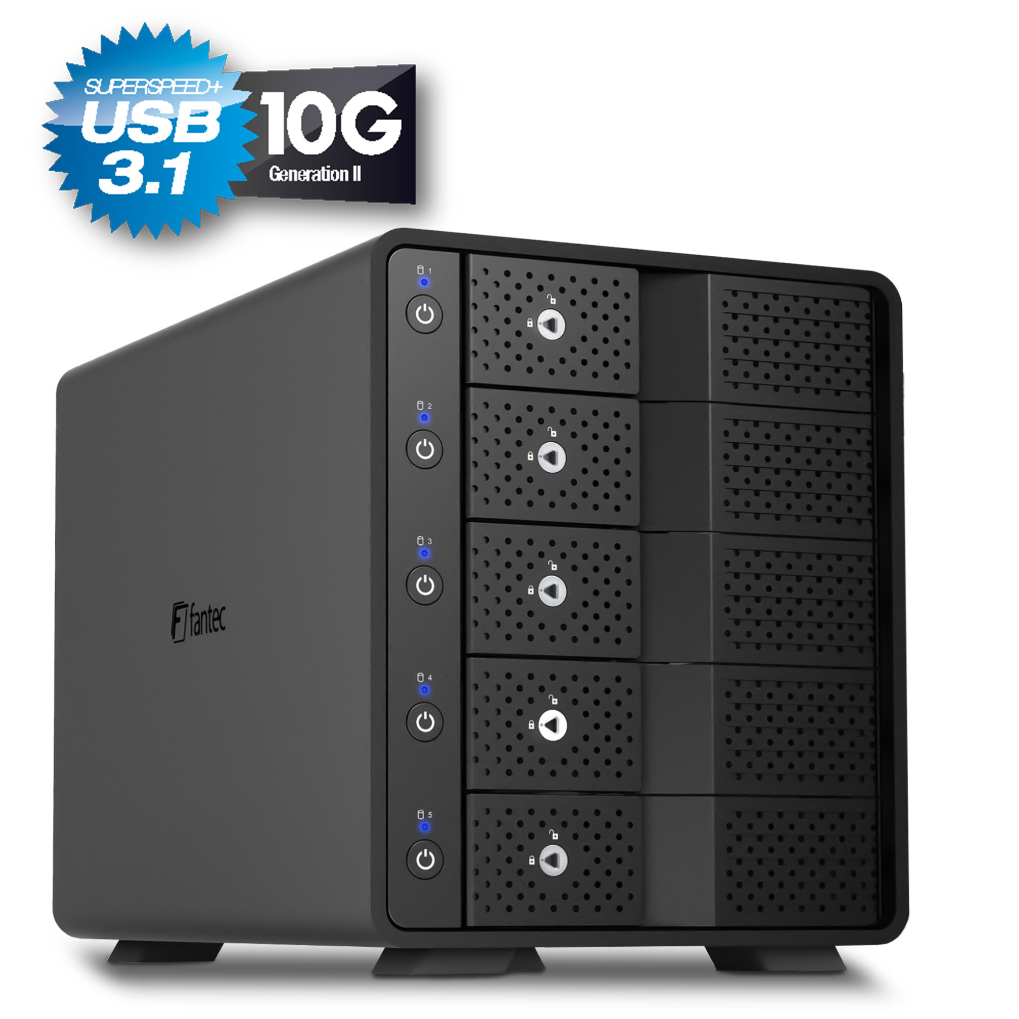 FANTEC MB-X5U31H Storagegehäuse 5x 3,5"/2,5" HDD/SSD USB 3.1 Gen. 2 FANTEC MB-X5U31H Storagegehäuse 5x 3,5"/2,5" HDD/SSD USB 3.1 Gen. 2