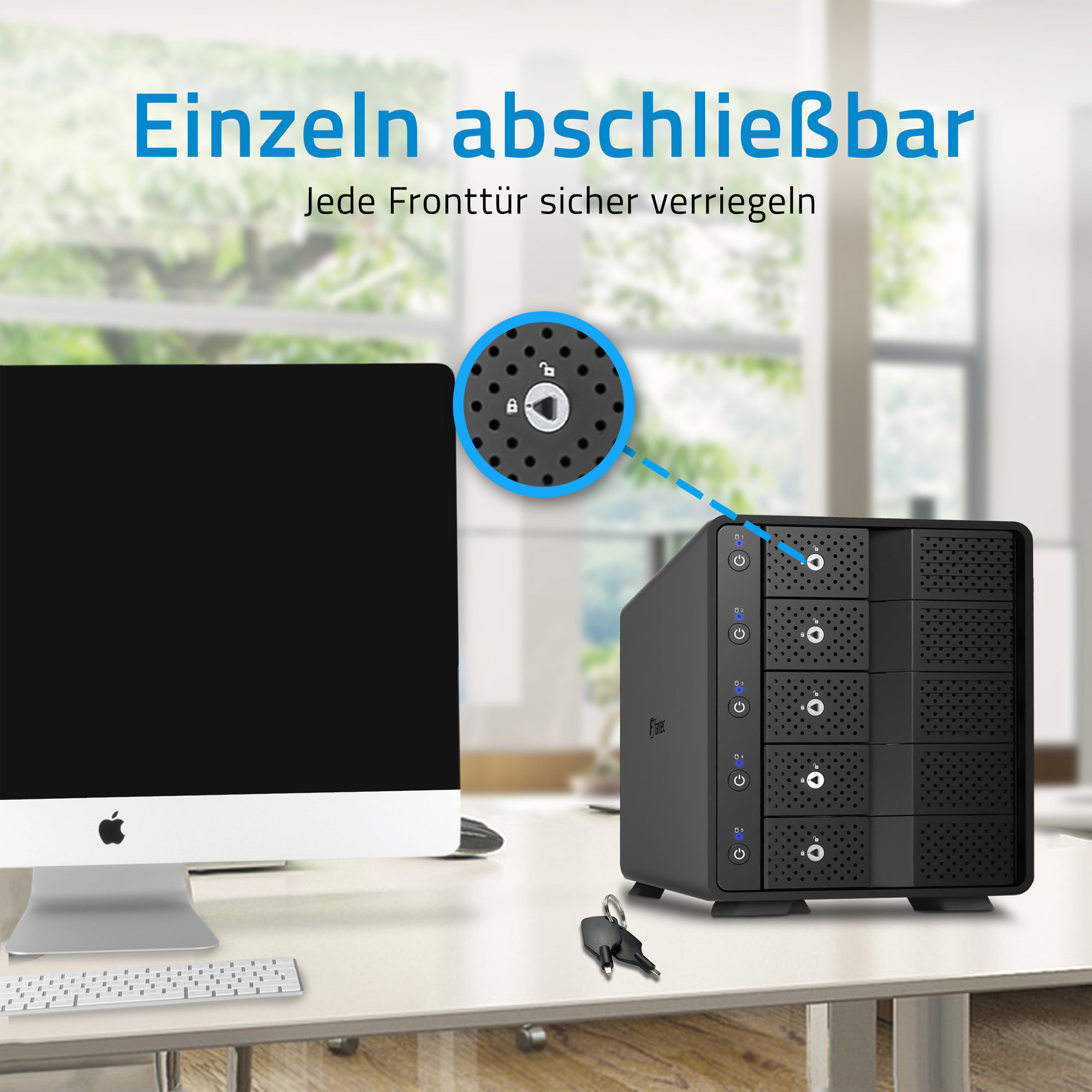 FANTEC MB-X5U31H Storagegehäuse 5x 3,5"/2,5" HDD/SSD USB 3.1 Gen. 2 FANTEC MB-X5U31H Storagegehäuse 5x 3,5"/2,5" HDD/SSD USB 3.1 Gen. 2 – Bild 2