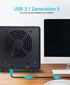 Alternative view of FANTEC MB-X4U31 Storagegehäuse 4x 3,5"/2,5" HDD/SSD USB 3.1 Gen. 2