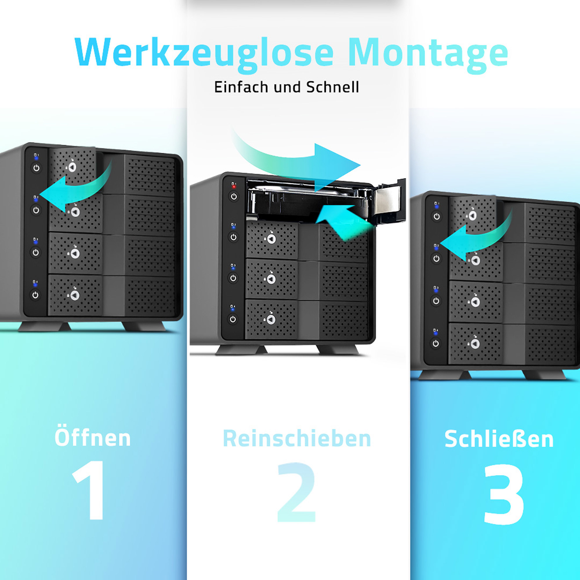 FANTEC MB-X4U31 Storagegehäuse 4x 3,5"/2,5" HDD/SSD USB 3.1 Gen. 2 FANTEC MB-X4U31 Storagegehäuse 4x 3,5"/2,5" HDD/SSD USB 3.1 Gen. 2 – Bild 4