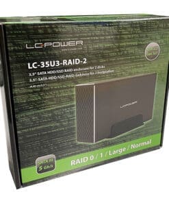 Alternative view of LC-Power LC-35U3-RAID-2, externes 2-fach 3,5"-SATA-Festplattengehäuse mit RAID, Alu, schwarz