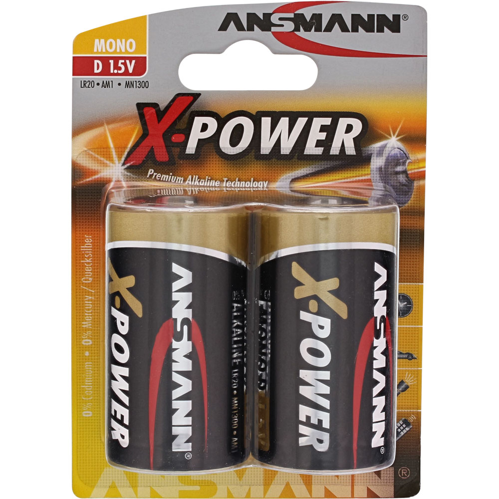 ANSMANN 5015633 Alkaline Batterie Mono D, X-Power, 2er-Pack ANSMANN 5015633 Alkaline Batterie Mono D, X-Power, 2er-Pack