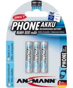 ANSMANN 5030142 NiMH-Akku Micro AAA, Phone DECT, 800mAh, 3er-Pack