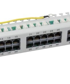 Ecolan Patchfeld Cat 3 ISDN 19" 1HE 50 Port RJ45 8/4 hellgrau RAL7035