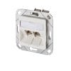METZ CONNECT E-DAT modul 2 Port UPk Cat.6A, reinweiß RJ45 Anschlusseinheit C6, Amodul in Flanschgehäuse nach Norm ISO/IEC 24702 und IEC 61076-3-106 Var. 6GHMT Cat.6, A re-embedded PVP zertifiziertCat.6, A Komponentenprüfung nach ISO/IEC 11801 Ed. 2.2: 2011-06, DIN EN 50173-1:2011-09, TIA/EIA-568-C.2 (2009-08) und IEC 60603-7-51 Ed.1 (12/2008), GHMT zertifiziertEinhaltung der Klasse E, A nach ISO/IEC 11801 Ed.2.2:2011-06, DIN EN 50173-1:2011-09getestet: Komponente bis 600 MHz, Link bis 800 MHz, für 10 GBit Ethernet (IEEE 802.3an), Remote Powering (PoE, PoE plus, UPoE und 4PPoE) und HDBaseT geeignet, montagefreundlicher Anschluss von Datenleitungen AWG 24/1 - 22/1 (eindrähtig) und AWG 26/7 bis 22/7 (mehrdrähtig) an IDC-Schneidklemmen, intelligentes Kabelmanagement in Ladestück, auch für stark verdrillte Leitungen geeignet, Kennzeichnung der Adernbelegung T568A und T568B direkt auf dem Ladestück, erfüllt in gestecktem Zustand Schutzart IP67, Steckgesicht gemäß IEC 61076-3-106 (Variante 6), großflächige 360°-Schirmkontaktierung, Anschluss handelsüblicher RJ45-Stecker möglich (kein IP-Schutz), Montage ohne Spezialwerkzeug, Zugentlastung per Rastklip direkt am Ladestück des Moduls, Farbe: lichtgrau RAL 7035