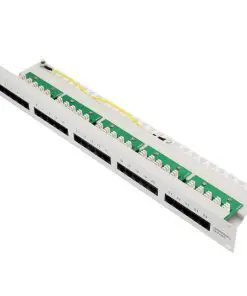 Ecolan Patchfeld Cat 3 ISDN 19" 1HE 25 Port RJ45 8/4 hellgrau RAL7035