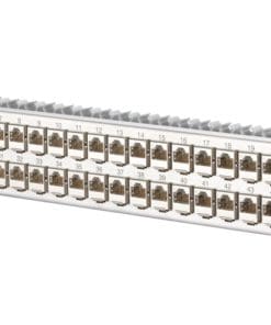 METZ CONNECT E-DAT modul 48x8(8) 1,5HE Patchfeld Cat.6A, Edelstahl