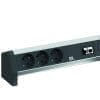 Bachmann DESK 1 3 x Steckdosen Strom, GST18 mit Aufnahme für 2 Datenbuchsen mit Keystone - Befestigung, Hrst.-Nr. 917.000