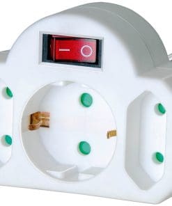 Brennenstuhl Adapterstecker 2x Euro + 1x Schutzkontakt mit Schalter, weiß