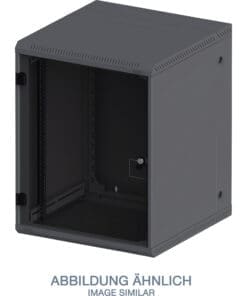 19" Wandschrank 12HE, Triton RBA-12-AD5-BAX-A1, 600x515, zweiteilig, Glastür, schwarz, schwarz
