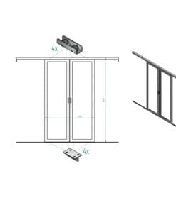 Triton Zweiflügel-Schubtür für Kaltgang 42 HE B1200mm