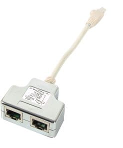 Ecolan T-Adapter CAT 5e Ethernet/ISDN Cable-Sharing