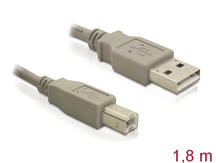 Delock Kabel USB 2.0 Typ-A Stecker > USB 2.0 Typ-B Stecker 1,8 m Delock Kabel USB 2.0 Typ-A Stecker > USB 2.0 Typ-B Stecker 1,8 m