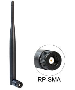 Delock WLAN 802.11 ac/a/b/g/n Antenne RP-SMA St. 5 dBi omnidir. mit Kipp. schw.