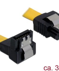 Delock Kabel SATA 6 Gb/s Stecker gerade > SATA Stecker unten gewinkelt 30 cm gel