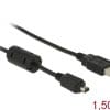Delock Kabel USB-B mini 4pin Hirose > USB-A 1,5 m Stecker-Stecker staub- und wasserdicht Outdoor