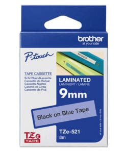 Brother Schriftband TZe-521 (lam.) Schwarz auf Blau 9mm x 8m Brother Schriftband TZe-521 (lam.) Schwarz auf Blau 9mm x 8m – Bild 3