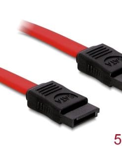 Delock SATA Kabel 50cm gerade/gerade rot