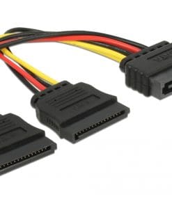 Delock Kabel Power SATA 15 Pin > 2 x SATA HDD, gerade