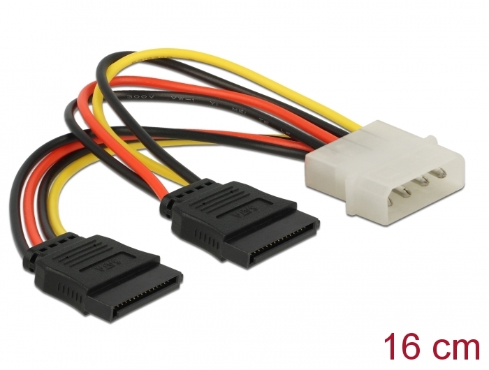 Delock Kabel Power SATA HDD 2x > 4pin Stecker Delock Kabel Power SATA HDD 2x > 4pin Stecker