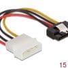 Delock Kabel Power SATA HDD > Molex 4 Pin Stecker mit Metall Clip - gerade