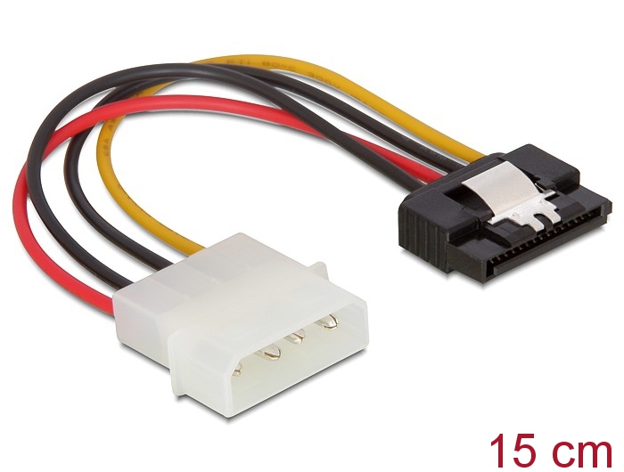 Delock Kabel Power SATA HDD > Molex 4 Pin Stecker mit Metall Clip - gerade Delock Kabel Power SATA HDD > Molex 4 Pin Stecker mit Metall Clip - gerade