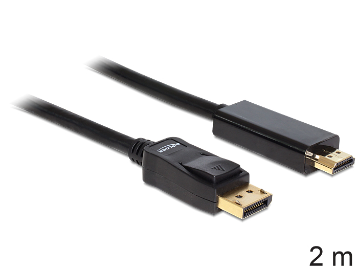 Delock Kabel Displayport 1.1 Stecker > High Speed HDMI-A Stecker schwarz 2 m Delock Kabel Displayport 1.1 Stecker > High Speed HDMI-A Stecker schwarz 2 m