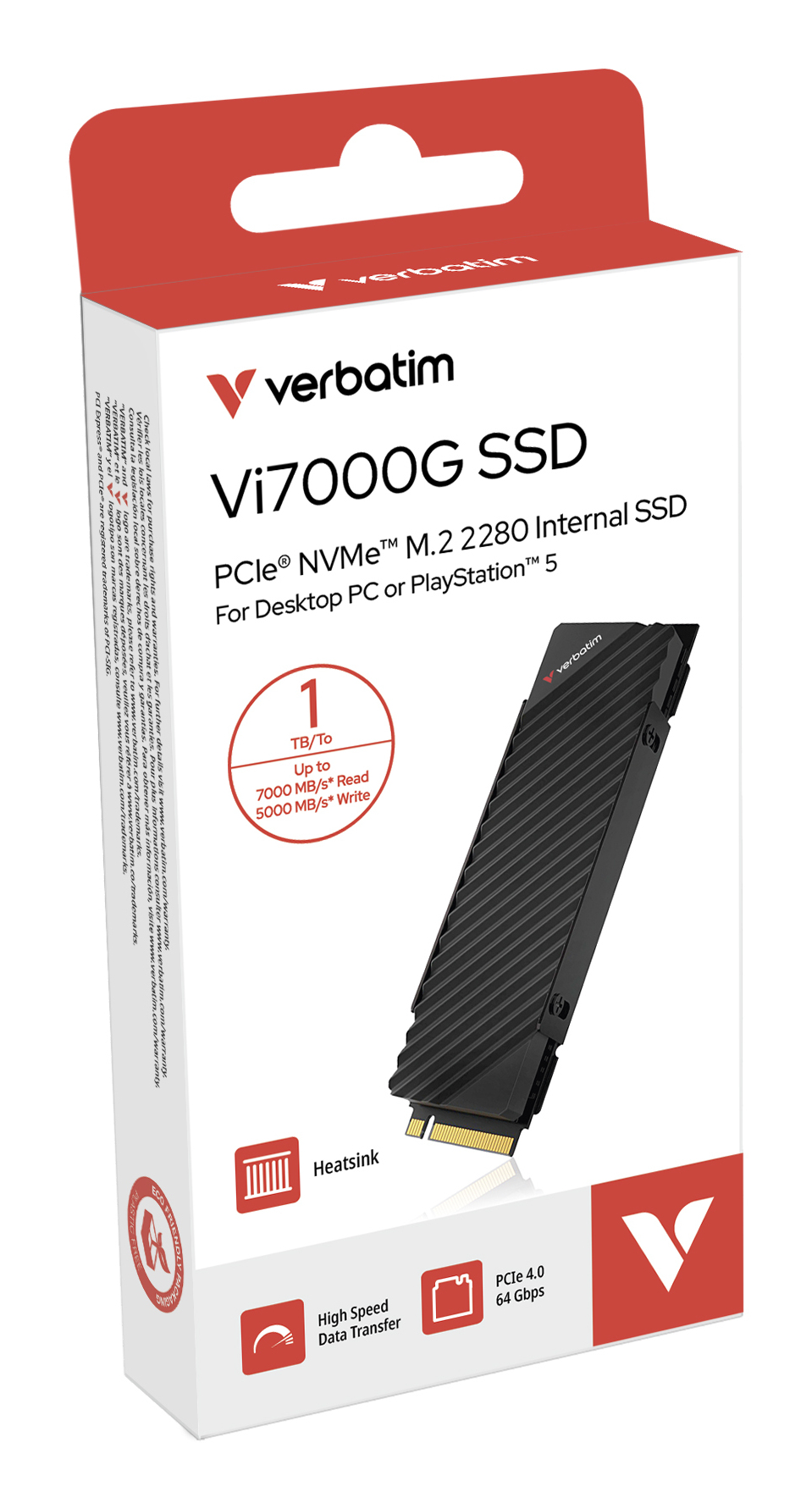 Verbatim Vi7000G 1 TB M.2 PCI Express 4.0 NVMe Verbatim Vi7000G 1 TB M.2 PCI Express 4.0 NVMe