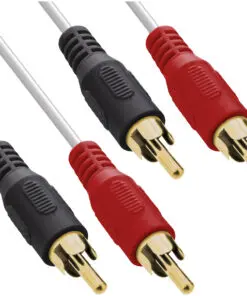 InLine® Cinch Kabel, 2x Cinch, Stecker / Stecker, weiß / gold, 10m, weiß