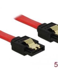 Delock Kabel SATA 6 Gb/s Stecker gerade > SATA Stecker gerade 50 cm rot Metall
