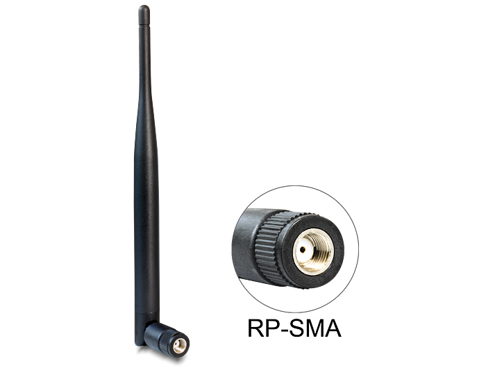 Delock WLAN 802.11 b/g/n Antenne RP-SMA Stecker 5 dBi Delock WLAN 802.11 b/g/n Antenne RP-SMA Stecker 5 dBi