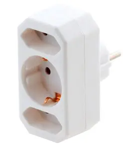 Brennenstuhl Steckdosen-Adapter 2x Euro + 1x Schutzkontakt, weiß