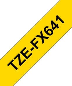 Schriftband TZe-FX641 (lam., flex.) Schwarz auf Gelb 18mm x 8m