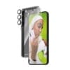 PanzerGlass 3-in-1 Samsung Galaxy S24 Plus, UWF Du willst dein Handy schützen? Dann ist dieses 3-in-1-Schutzpaket von PanzerGlass genau das Richtige für dich! Mit einem HardCase, das mit dem kabellosen Aufladen kompatibel ist, einem Ultra-Wide Fit Displayschutz und einem Hoops Kameraschutz schützt dieses Paket dein Handy vor Kratzern an scharfkantigen Ecken, vor Stürzen auf steinharten Gehwegen und vor allem, was das Leben sonst noch für dich bereithält. Der Bildschirmschutz ist sogar mit einer wischfesten Beschichtung versehen, die Fingerabdrücke und Fettspuren reduziert.Das HardCase besteht aus dem weltweit fortschrittlichsten pflanzlichen Schutzmaterial, D3O Bio, auf das sich militärische Elitetruppen und Profisportler gleichermaßen verlassen. Die Rückseite besteht zu 100% aus recyceltem Kunststoff, während der Kunststoffrahmen zu 44% aus pflanzlichem Material besteht. Der Bildschirmschutz besteht zu 60% aus recyceltem Material. Und was ist mit dem Hoops Kameraschutz? Er bewahrt deine Kameralinsen vor Kratzern und Rissen, die bleibende Narben auf allen zukünftigen Fotos hinterlassen würden.Das 3-in-1-Schutzpaket verlängert die Lebensdauer deines Handys, damit du es eines Tages an jemand anderen weitergeben kannst, der es genauso liebt wie du. Auch die Installation ist einfach. Montiere einfach den Schutz mit dem beiliegenden EasyAligner, bringe den Schutz für die Kamera an und klicke das HardCase an. Um es noch einfacher zu machen, ist eine Schritt-für-Schritt-Anleitung und ein QR-Code für den schnellen Zugriff auf das Online-Anleitungsvideo beigefügt.
