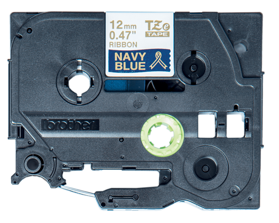 Brother Textilband TZe-RN34 marineblau / gold 12mm x 4m Brother Textilband TZe-RN34 marineblau / gold 12mm x 4m – Bild 3