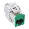 8er Pack InLine® Keystone RJ45 Buchse, geschirmt, Cat.6A, grün