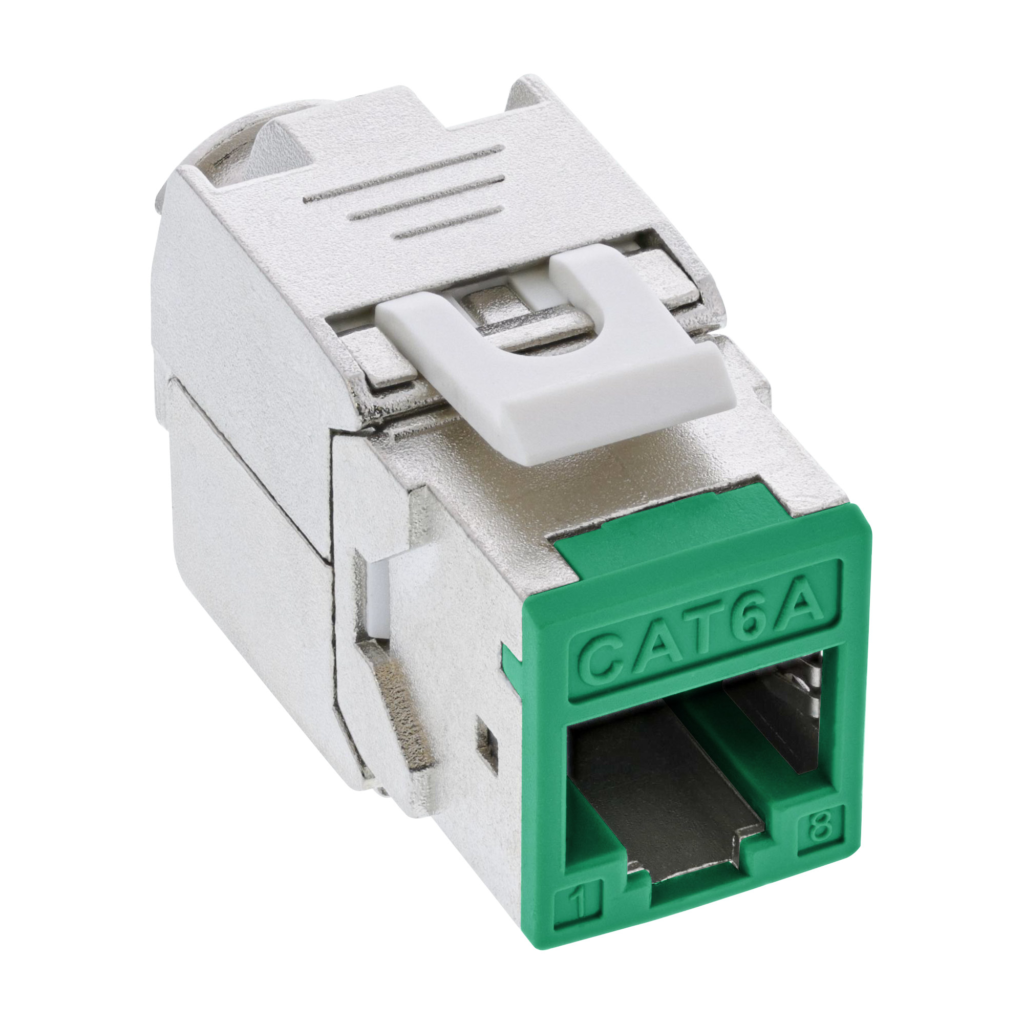 8er Pack InLine® Keystone RJ45 Buchse, geschirmt, Cat.6A, grün 8er Pack InLine® Keystone RJ45 Buchse, geschirmt, Cat.6A, grün