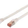 DIGITUS CAT 6 S-FTP Patchk. Cu, LSZH AWG 27/7, 0,5 m, WS Die DIGITUS Patchkabel wurden speziell entwickelt um allen Ansprüchen in den verschiedenen Anwendungsbereichen in vollem Umfang gerecht zu werden. Jedes Kabel ist mit einer angespritzten Knickschutztülle mit Zugentlastung ausgestattet. Außerdem besitzt die Tülle einen Rasthebelschutz, welcher das Verhaken der Kabel sowie das Abbrechen des Rasthebels vom Stecker verhindert. Mit dem UV-beständigem PE-Außenmantel, ermöglicht dieses Outdoor-Patchkabel eine sichere Installation in Gebieten mit starken Temperaturschwankungen und die der Sonne ausgesetzt sind. Ein zusätzlicher Beidraht dient als Blitzableiter.