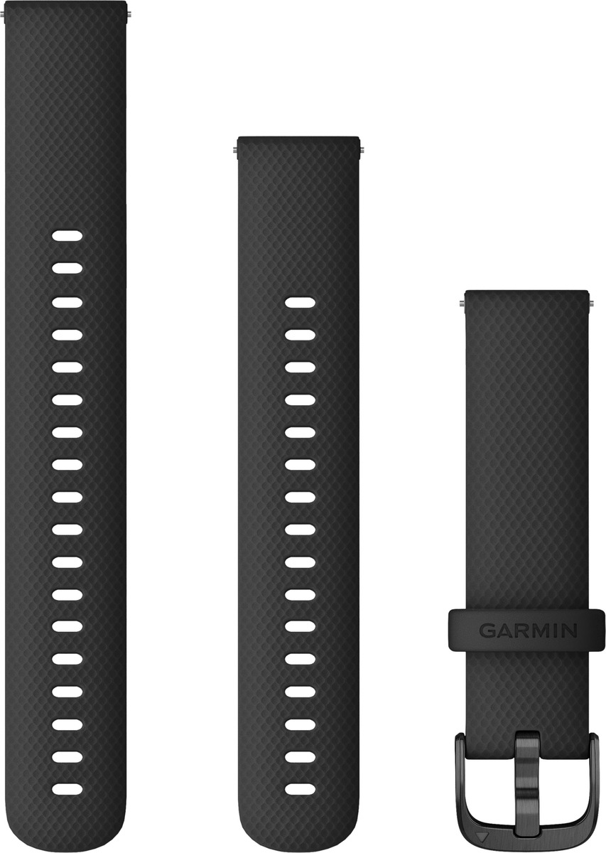 Garmin Ersatzarmband 18mm Silikon Schwarz/Schiefergrau Garmin Ersatzarmband 18mm Silikon Schwarz/Schiefergrau