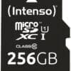 Intenso 256GB mircoSDXC Class10 UHS-I Premium + SD-Adapter Die SSD Premium Edition ist nicht nur besonders leistungsfähig, sondern überzeugt auch optisch und im mobilen Gebrauch. Da keine beweglichen Teile verbaut sind, können Erschütterungen der SSD nichts anhaben. Außerdem wird der Speicher von einem strapazierfähigen und hochwertigen Design aus Metall geschützt.<br>Die zuverlässige SSD ist zu Hause, im Urlaub oder auf Geschäftsreise der optimale Begleiter. Mit einem Format von 90 x 54 x 9 mm und einem Gewicht von nur 50 g ist sie klein und handlich und lässt sich bequem transportieren.