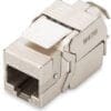 DIGITUS Professional CAT 6A Keystone Modul, geschirmt Das geschirmte CAT 6A Keystone Modul DN-93617 von DIGITUS bietet Ihnen hervorragende Leistung und Verbindungsqualität für Ihr Netzwerk. Die kompakte Bauform erlaubt eine Reiheninstallation von 24 Stück in 483 mm (19 Zoll) 1HE Panel. Die werkzeugfreie Installation erfolgt über LSA-Leisten, farbcodiert nach EIA/TIA 568 A&B. Durch seine kompakte Bauform passt das Modul außerdem in designkompatible modulare Anschlussdosen.