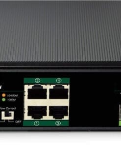 DIGITUS Industrieller 4-Port Gigabit PoE+ Switch mit 2x Uplink