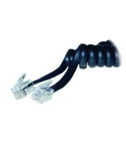 Wendelschnur 4/4 (RJ10) auf 4/4 (RJ10) schwarz, 5m (VF v. 5)