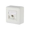 Anschlussdose C6Amodul 1 Port 270° AP reinweiss Aufputz-Anschlusseinheit mit C6A Modul 270 Grad.