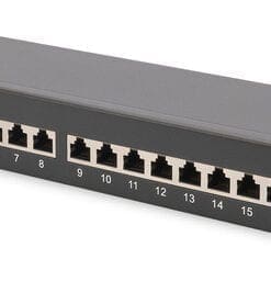 DIGITUS 1HE CAT 6 Klasse E Patch Panel geschirmt 16-Port RJ45
