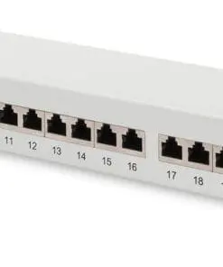 DIGITUS 1HE Cat.5e Klasse D Patchpanel geschirmt 24-Port Grau