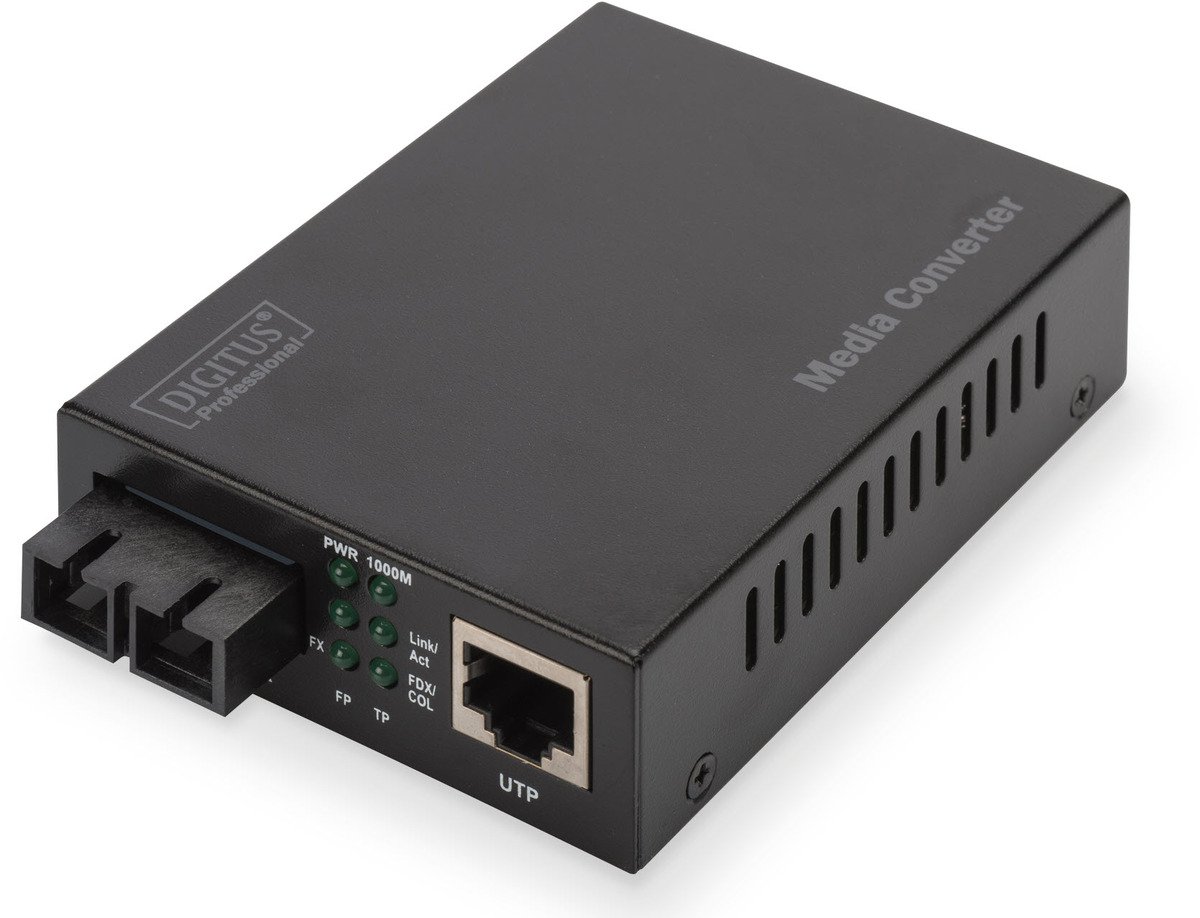 DIGITUS Medienkonverter, MM 10/100/1000Base-T zu 1000Base-SX DIGITUS Medienkonverter, MM 10/100/1000Base-T zu 1000Base-SX